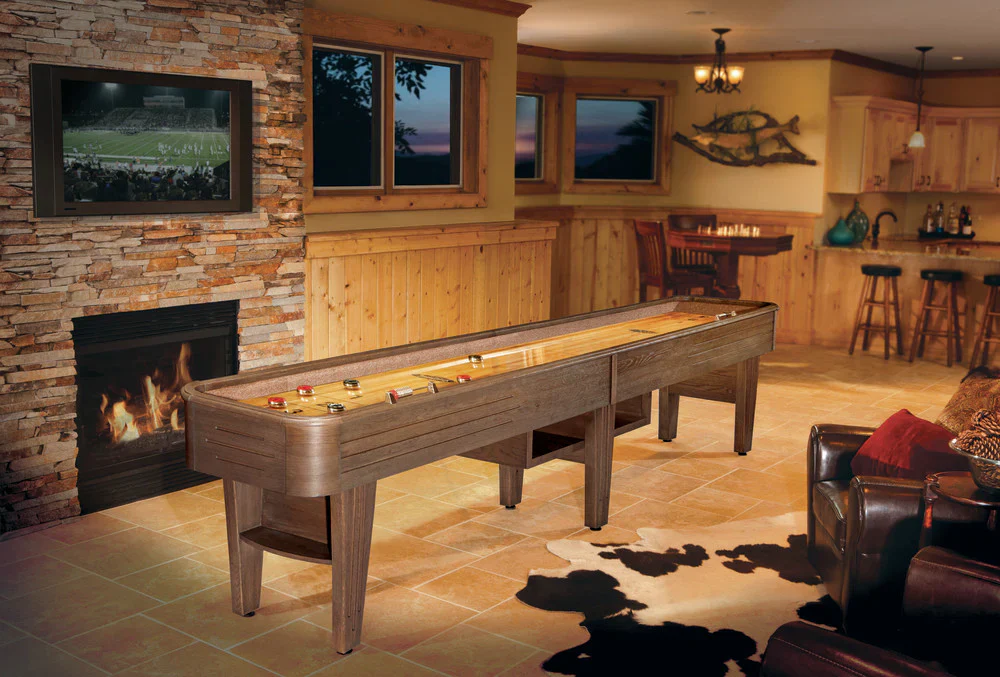 Brunswick Andover II 12' Shuffleboard Table - Rustic Dark Brown - Image 4
