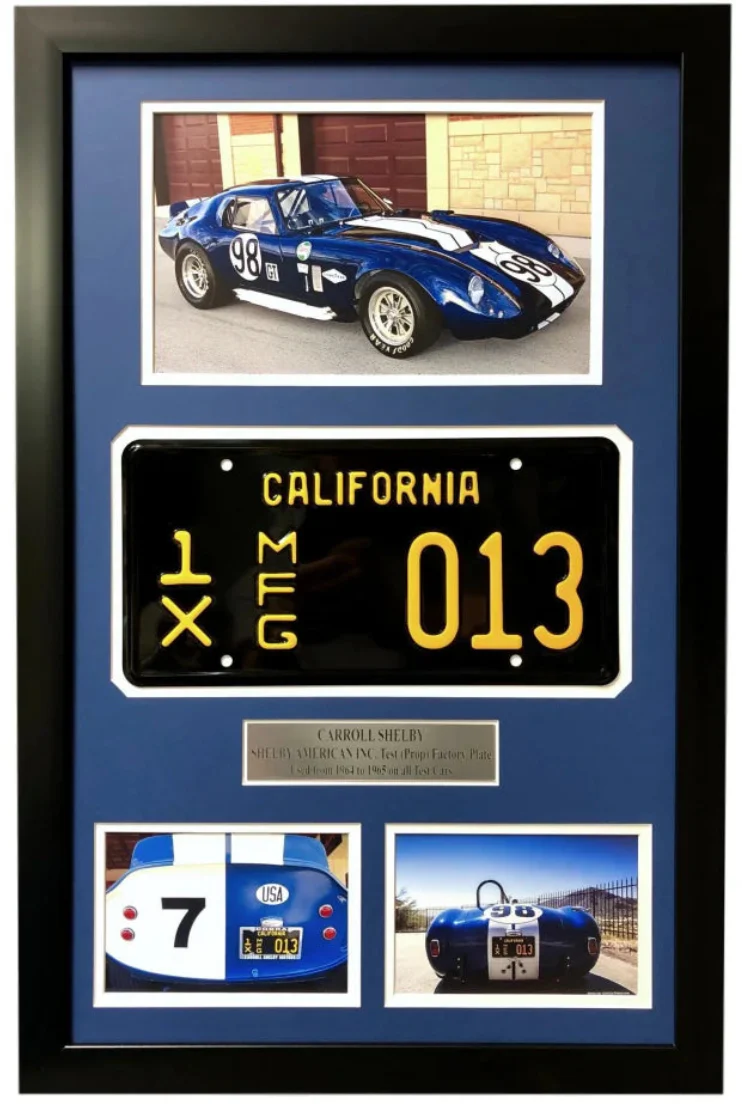 Carroll Shelby Framed Movie Prop Plate Ford vs Ferrari COBRA Daytona Coupe - Image 2