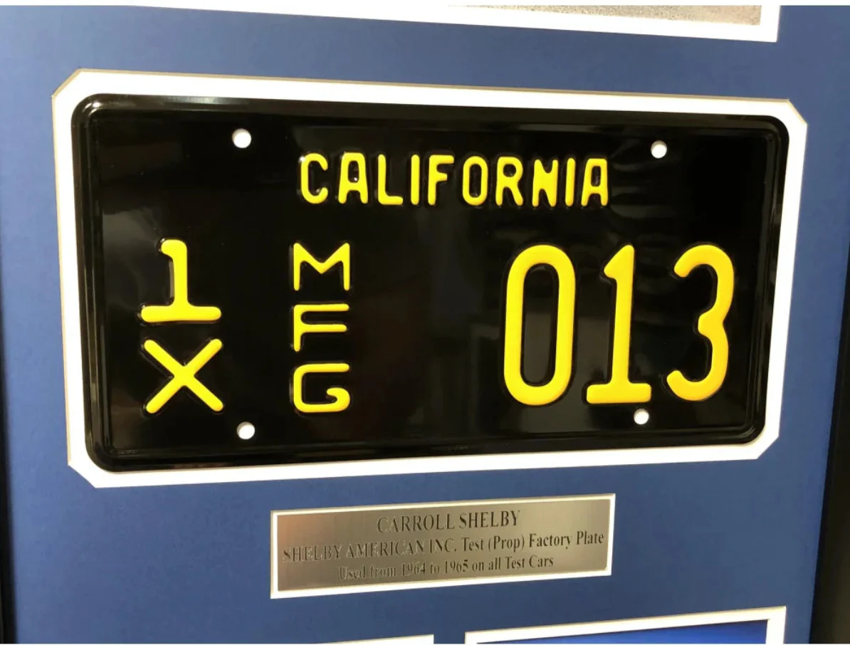 Carroll Shelby Framed Movie Prop Plate Ford vs Ferrari COBRA Daytona Coupe - Image 4