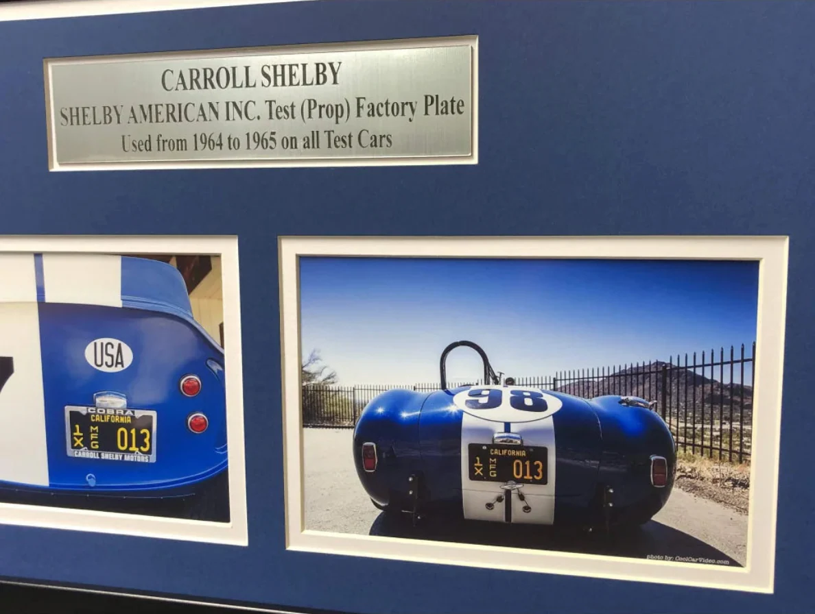 Carroll Shelby Framed Movie Prop Plate Ford vs Ferrari COBRA Daytona Coupe - Image 6