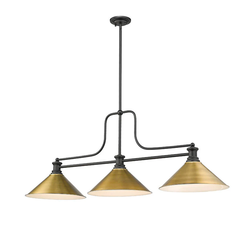 Z-Lite Melange Matte Black with Rubbed Brass - Image 2