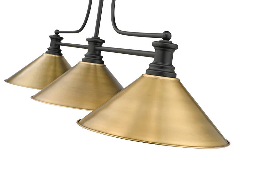 Z-Lite Melange Matte Black with Rubbed Brass - Image 3