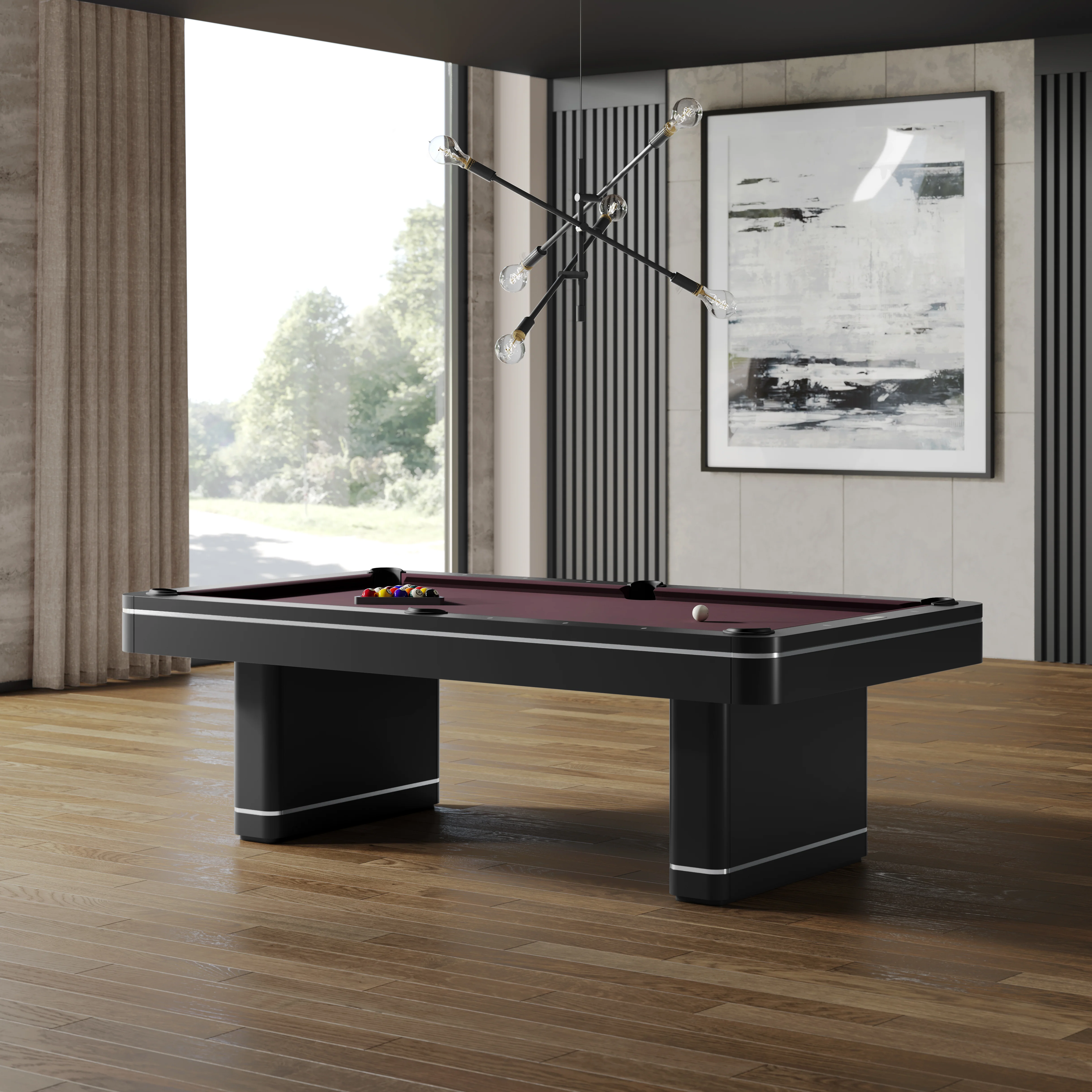 Deco 8' Pool Table - Black - Image 2