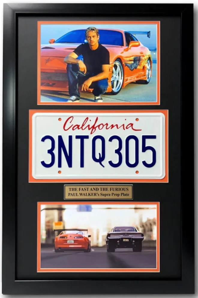 "Fast & The Furious" Paul Walker Movie Car License Plate Framed Collage - Image 2