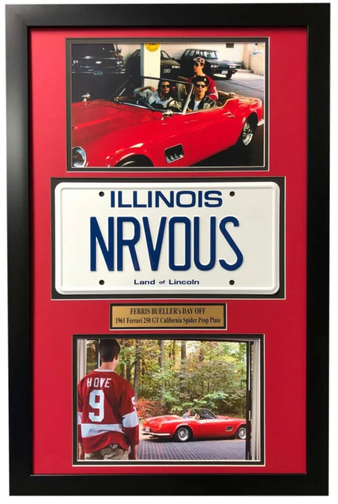 "Ferris Bueller's Day Off" Matthew Broderick Movie Car License Plate Framed Collage - Image 2