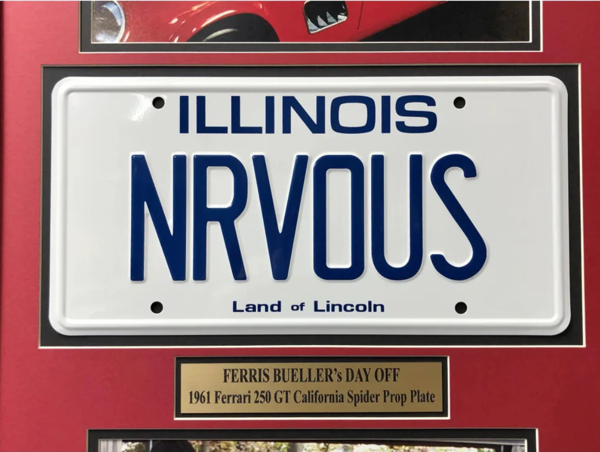 "Ferris Bueller's Day Off" Matthew Broderick Movie Car License Plate Framed Collage - Image 4
