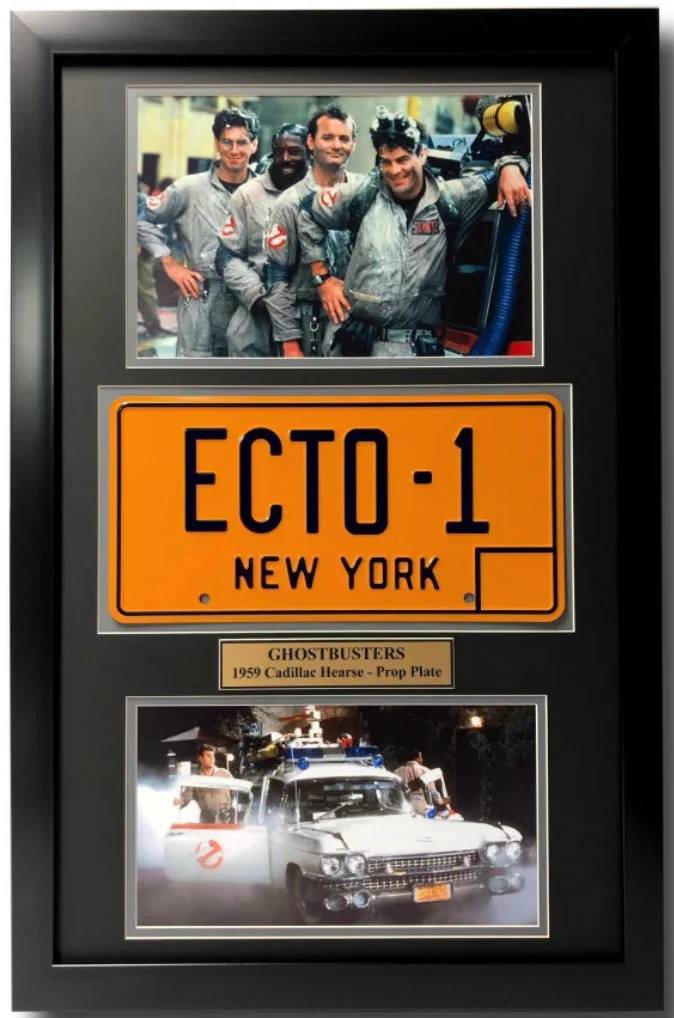 "Ghostbusters" Dan Aykroyd Movie Car License Plate Framed Collage - Image 2