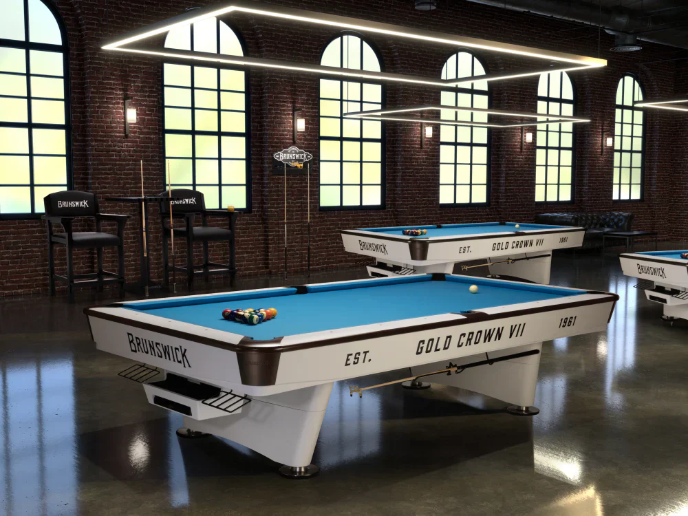 Gold Crown VII 9' Pool Table - Modern White - Image 9