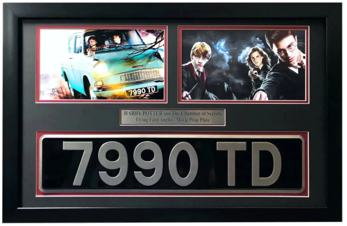 "Harry Potter" Flying Movie Car License Plate Framed Collage Chamber of Secrets - Image 2