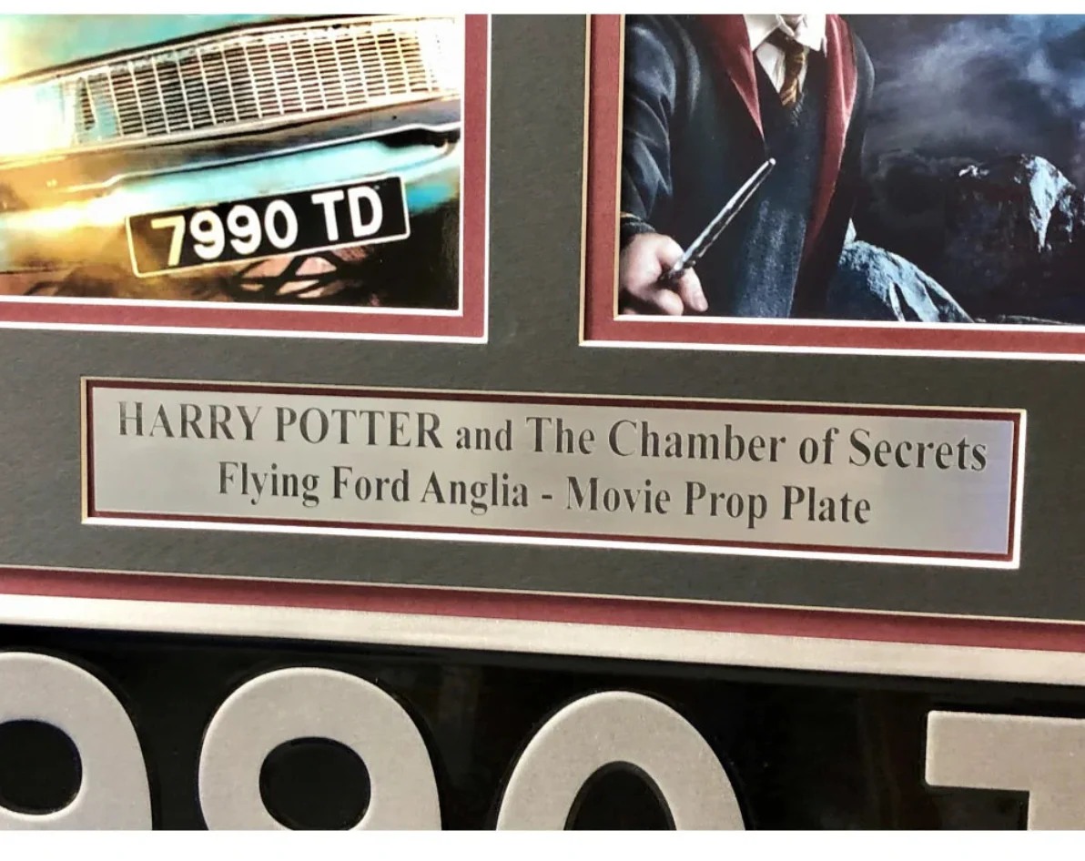 "Harry Potter" Flying Movie Car License Plate Framed Collage Chamber of Secrets - Image 3
