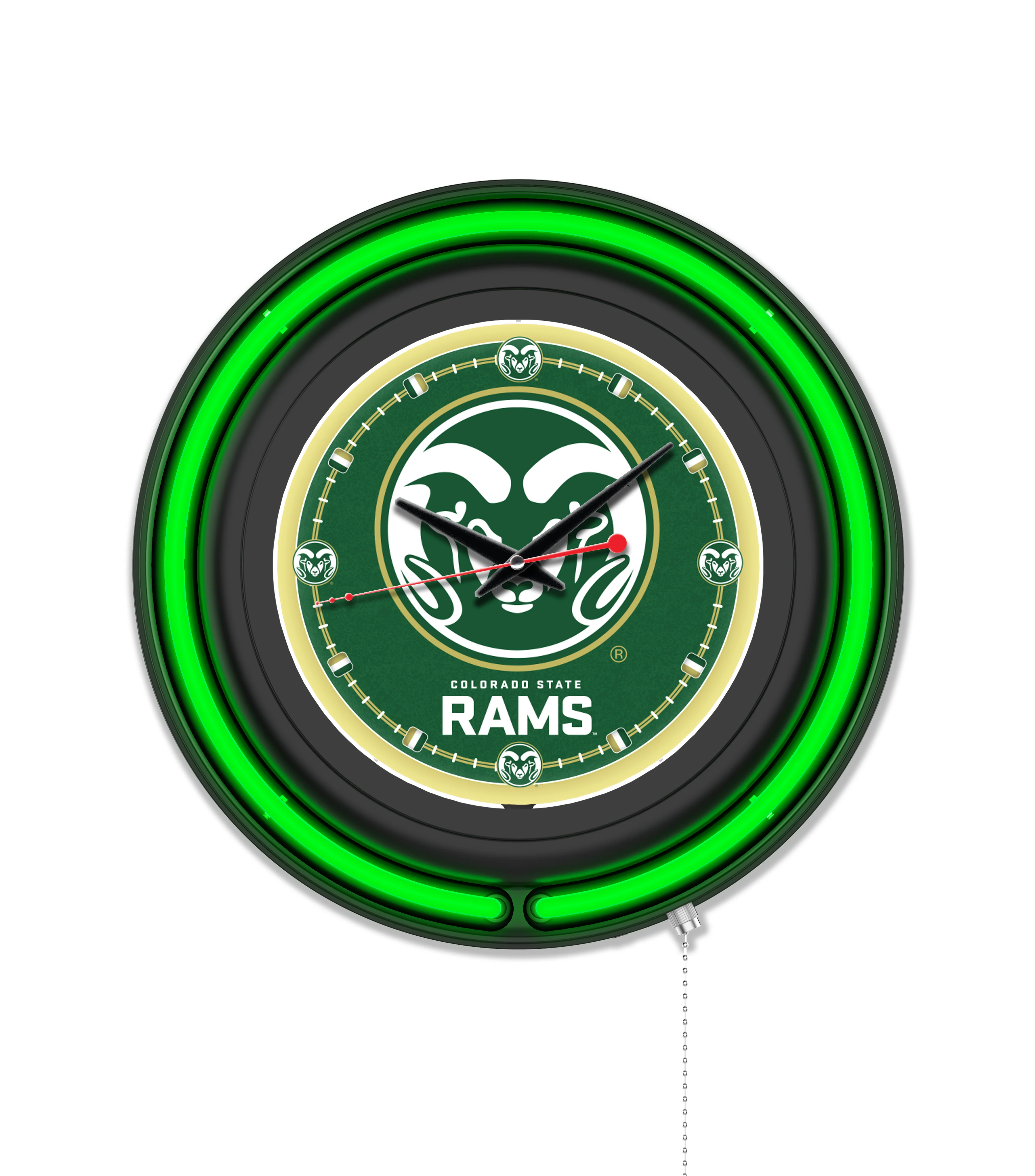 NCAA Licensed Black Case 15" Neon Clock - Image 14
