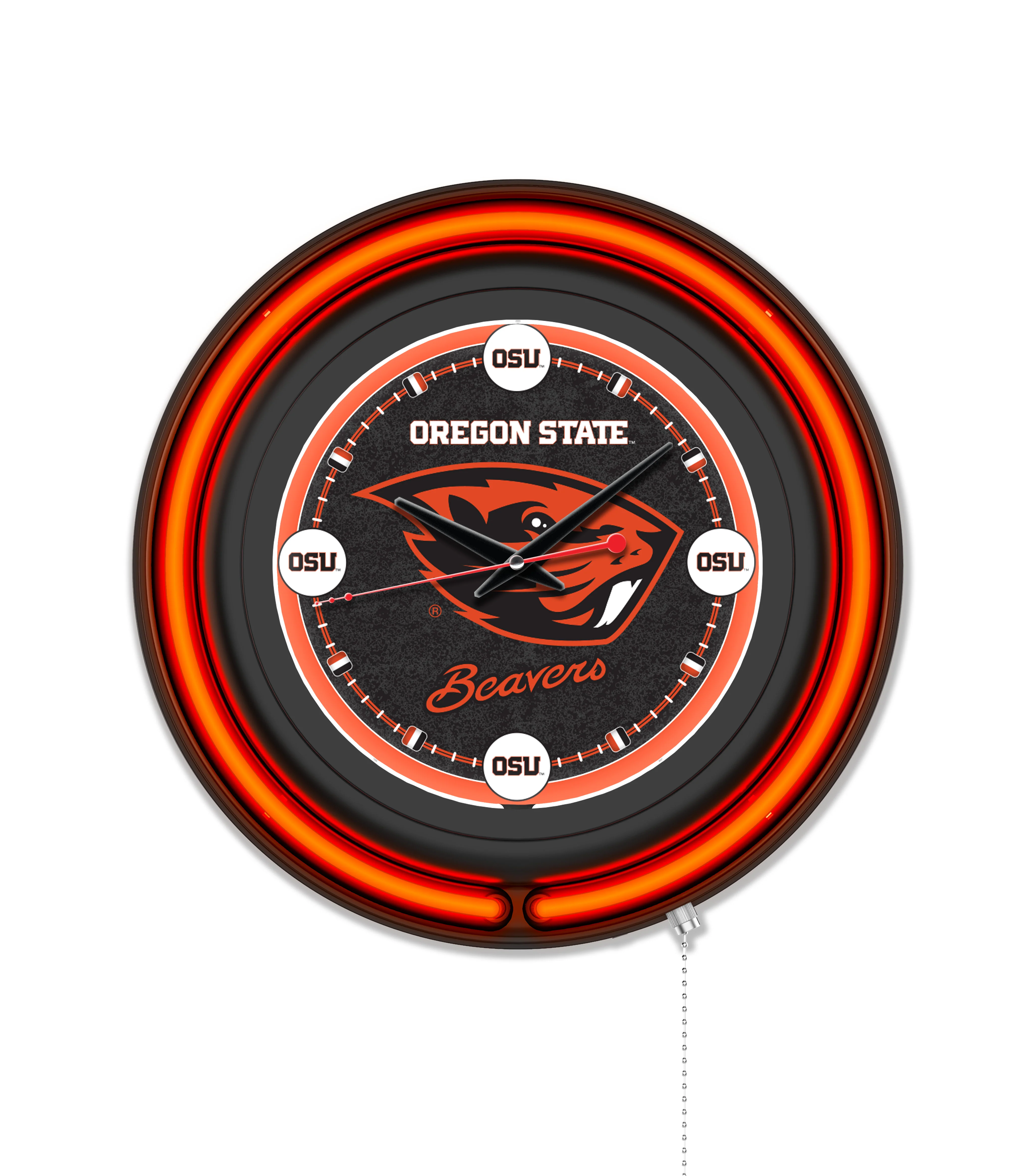 NCAA Licensed Black Case 15" Neon Clock - Image 29