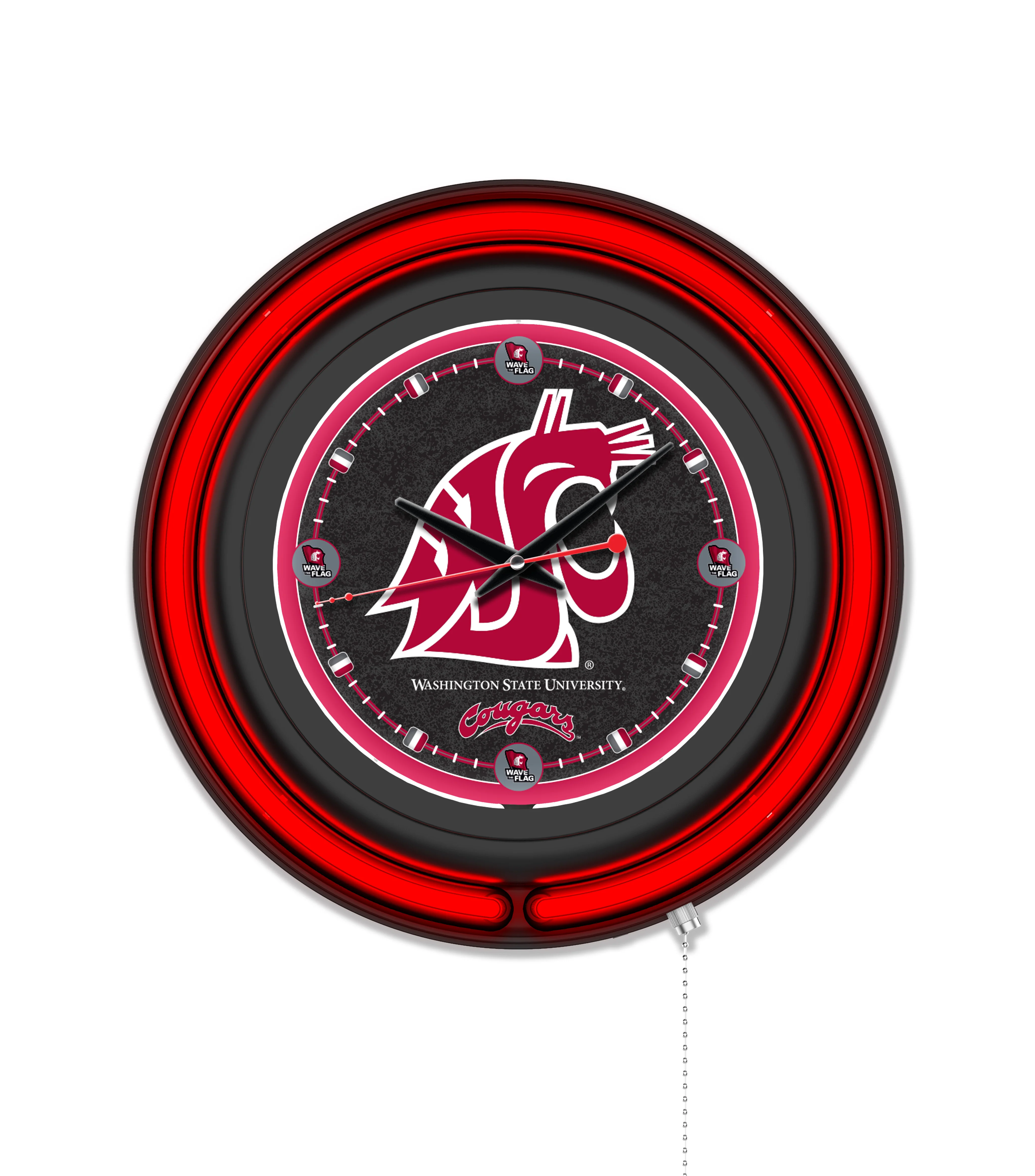 NCAA Licensed Black Case 15" Neon Clock - Image 44
