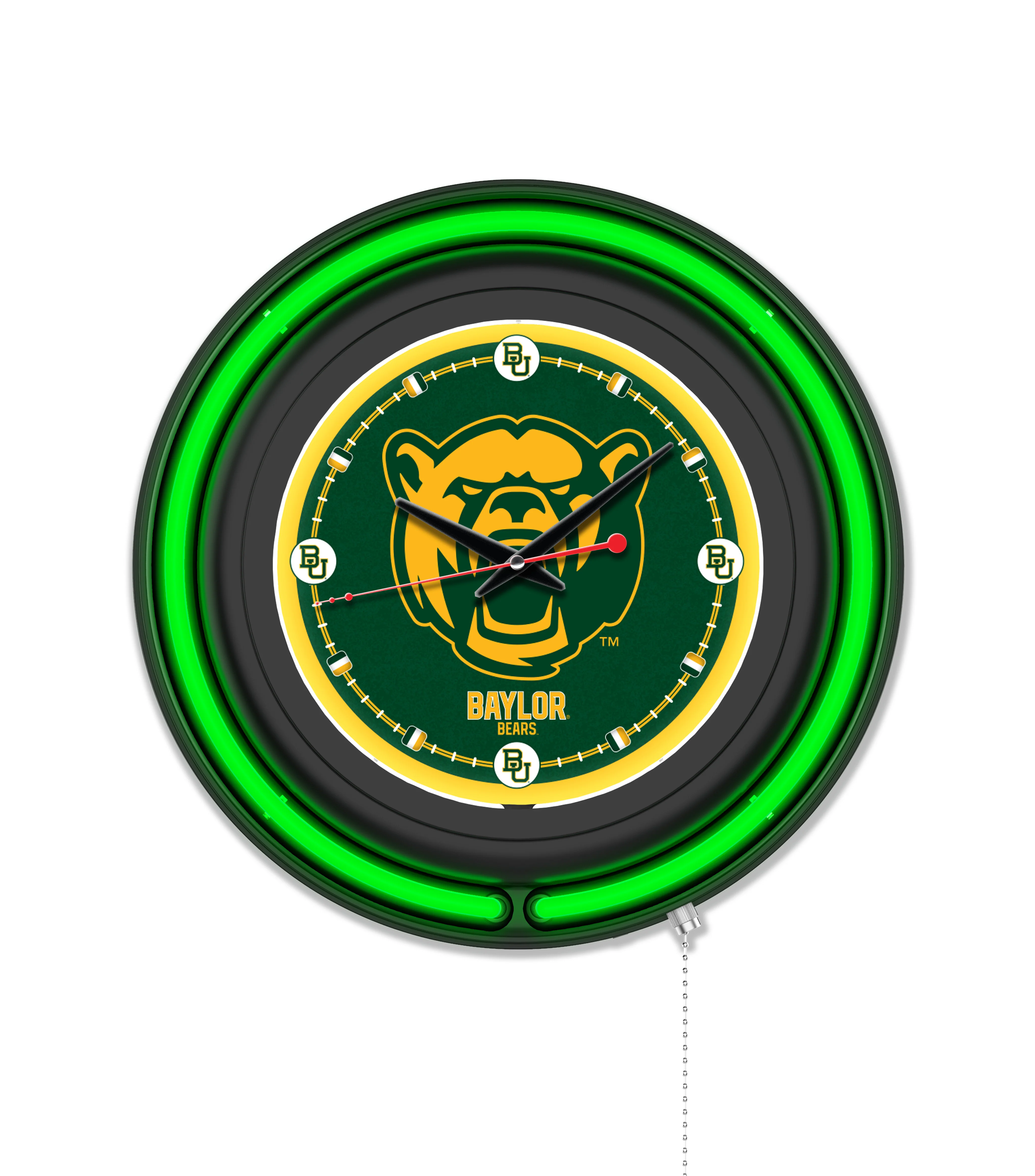 NCAA Licensed Black Case 15" Neon Clock - Image 8