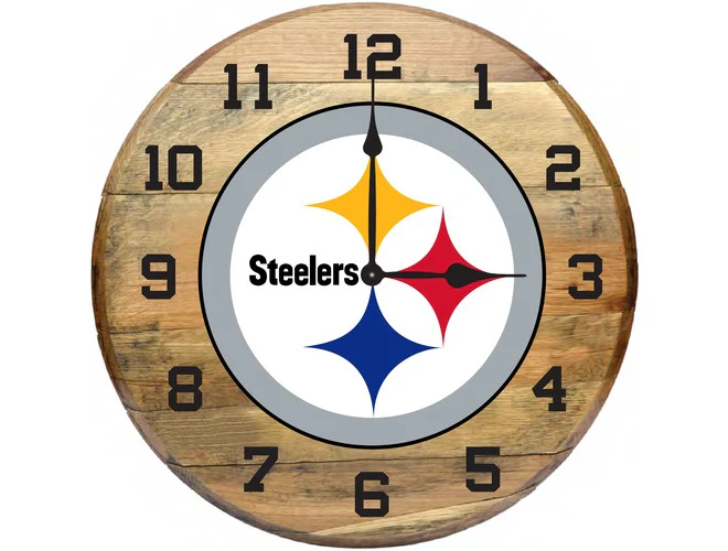 Imperial USA Officially Licensed NFL Oak Barrel Clock - Image 6
