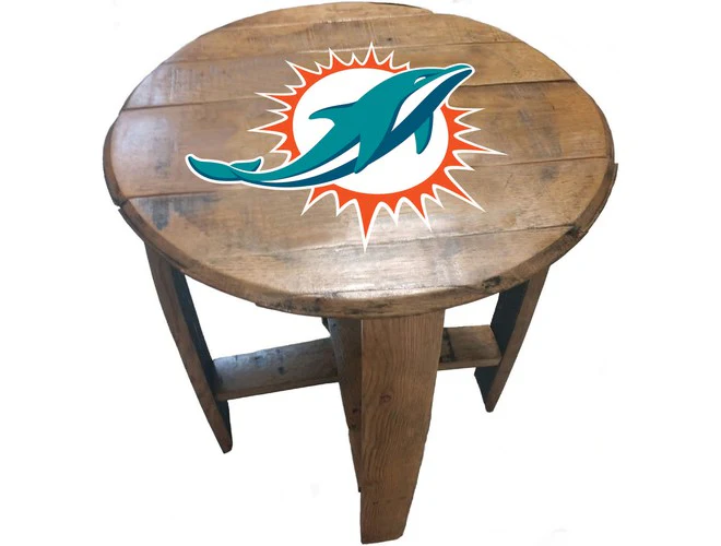 Imperial USA Officially Licensed NFL Oak Barrel Side Table - Image 10