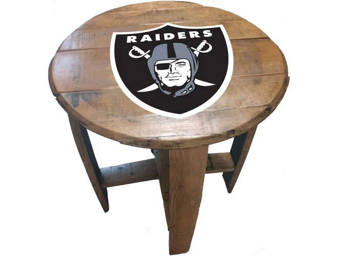 Imperial USA Officially Licensed NFL Oak Barrel Side Table - Image 12