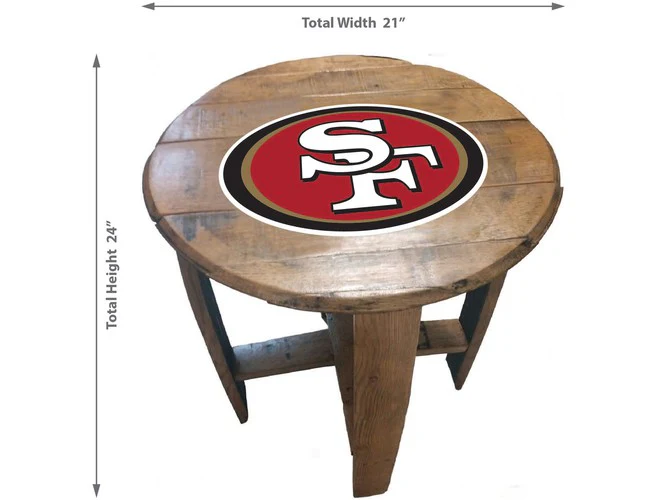 Imperial USA Officially Licensed NFL Oak Barrel Side Table - Image 2