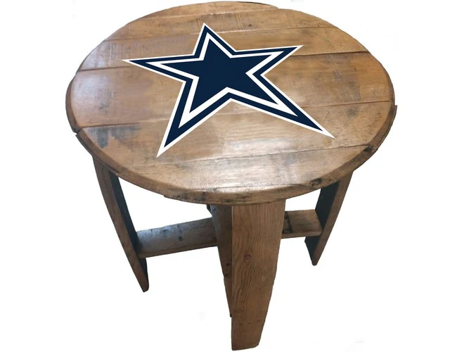 Imperial USA Officially Licensed NFL Oak Barrel Side Table - Image 5