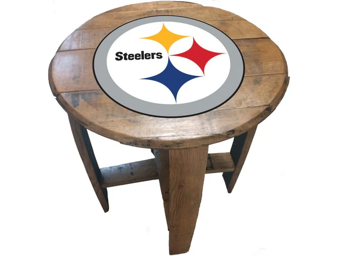 Imperial USA Officially Licensed NFL Oak Barrel Side Table - Image 7