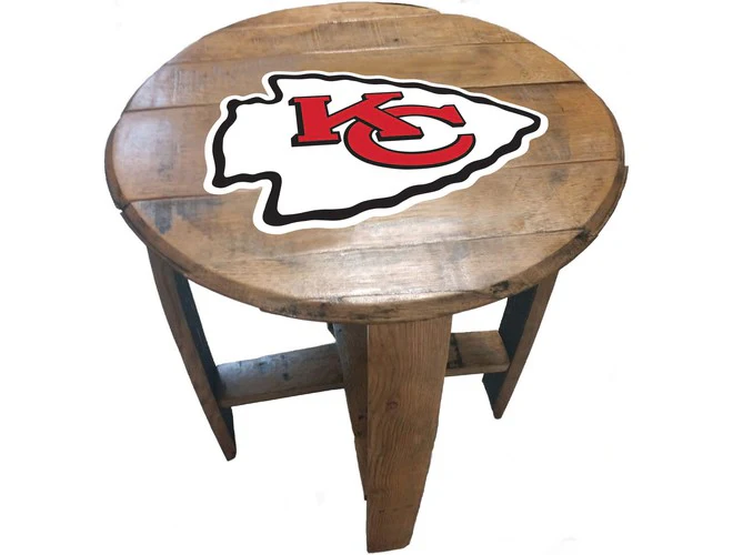 Imperial USA Officially Licensed NFL Oak Barrel Side Table - Image 8