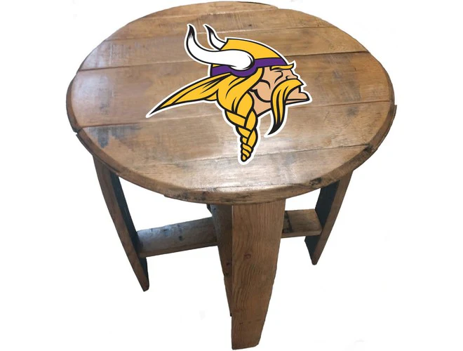 Imperial USA Officially Licensed NFL Oak Barrel Side Table - Image 9