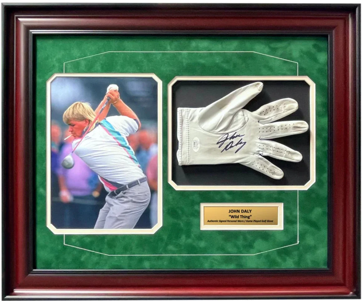 John Daly Signed & Game Played / Worn Golf Glove Framed JSA COA Autograph Cigarette Photo - Image 3