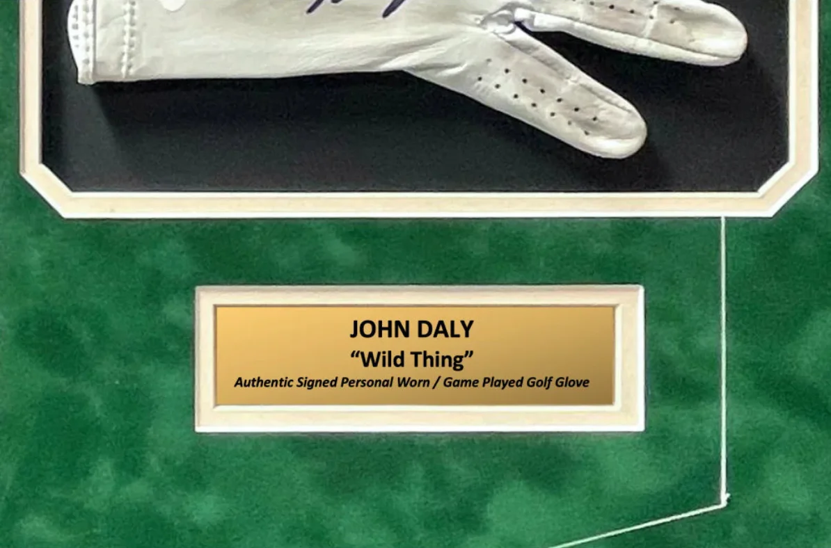 John Daly Signed & Game Played / Worn Golf Glove Framed JSA COA Autograph Cigarette Photo - Image 4