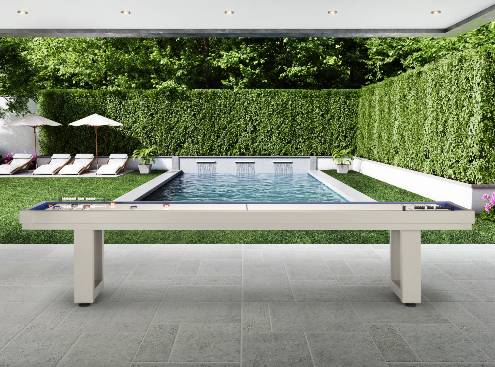 Lanai Shuffleboard Table - Oyster Grey - Image 3