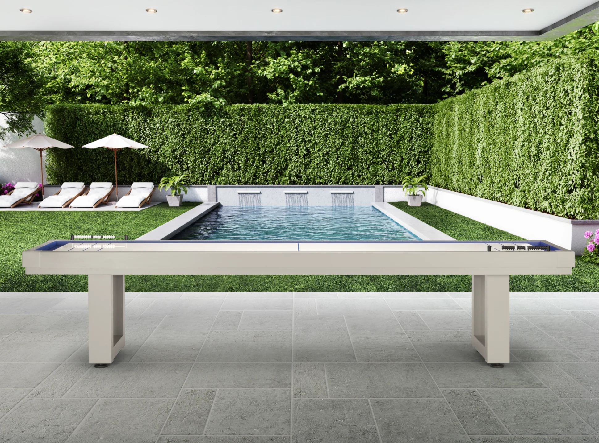 Lanai Shuffleboard Table - Oyster Grey - Image 9
