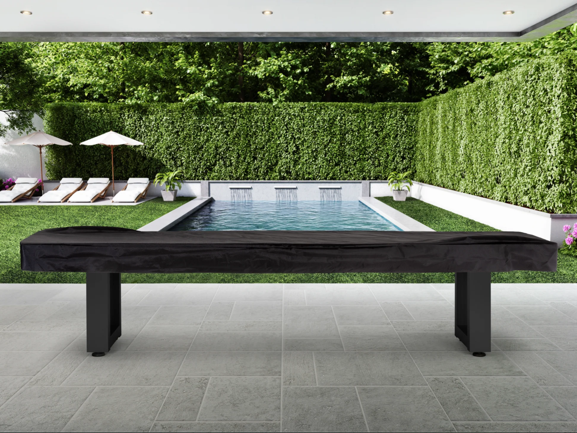 Lanai Shuffleboard Table - Obsidian Black - Image 7