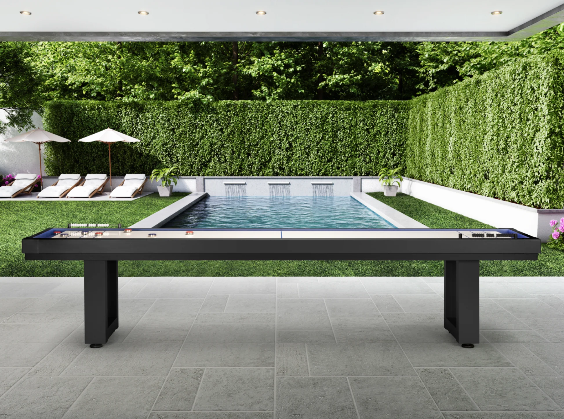 Lanai Shuffleboard Table - Obsidian Black - Image 9
