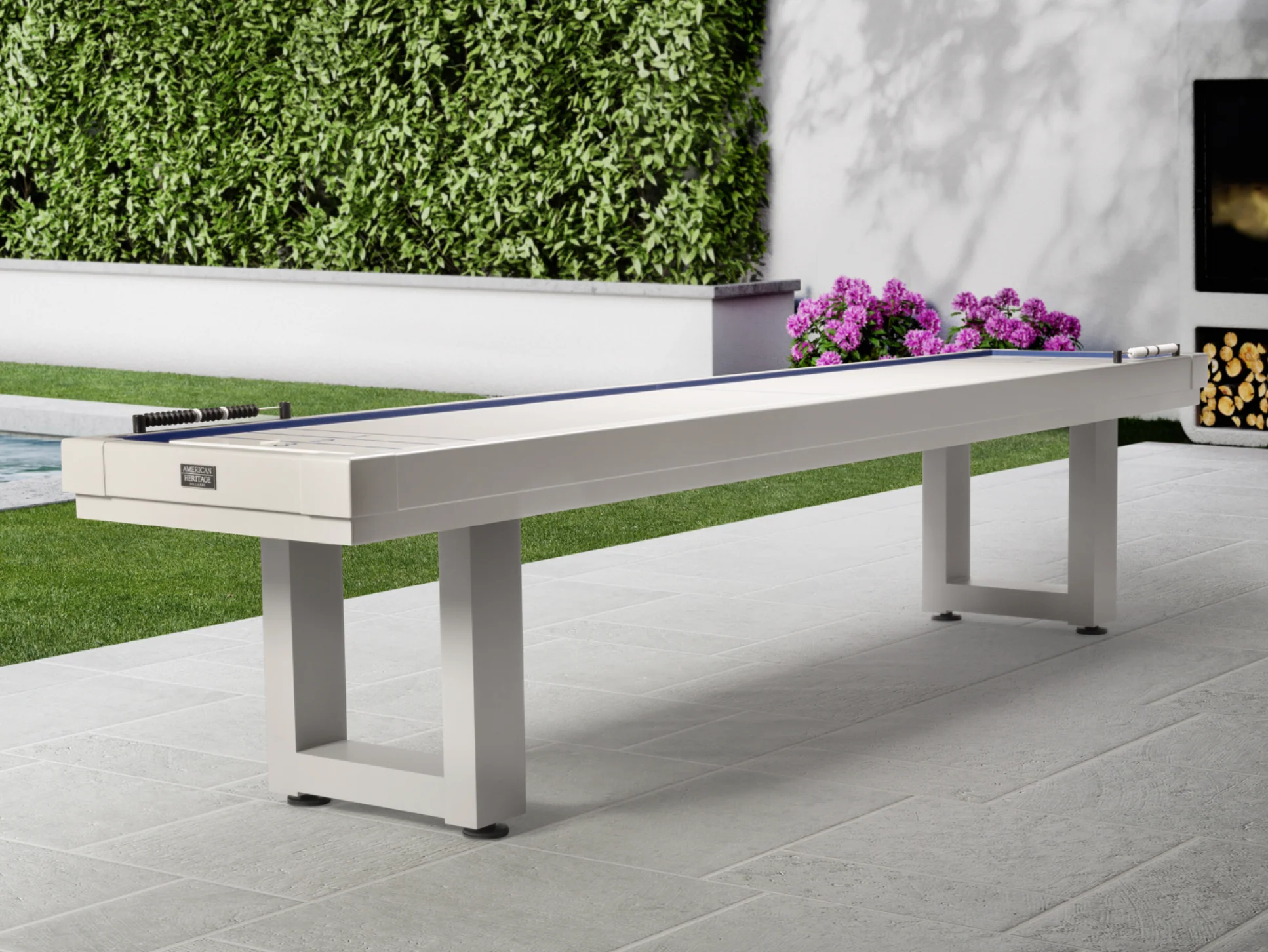 Lanai Shuffleboard Table - Pearl White - Image 3