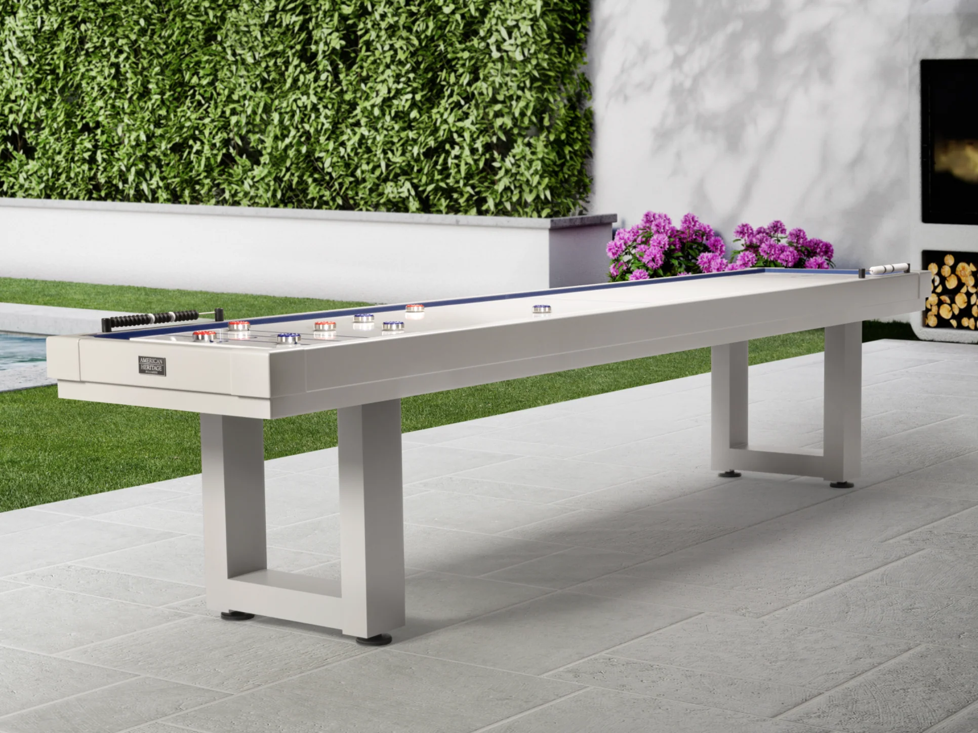 Lanai Shuffleboard Table - Pearl White - Image 6
