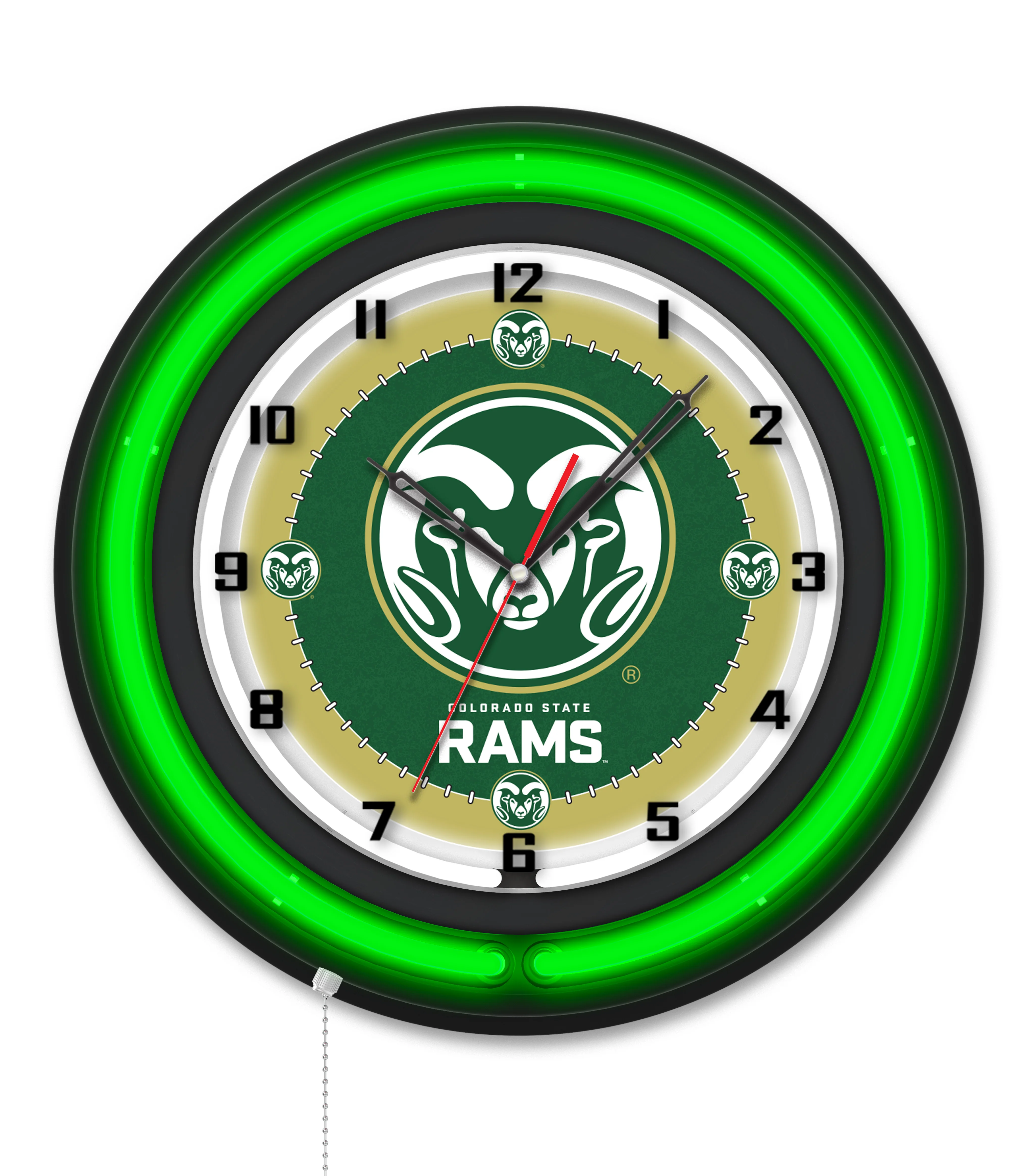 NCAA Licensed Black Case 19" Neon Clock - Image 13