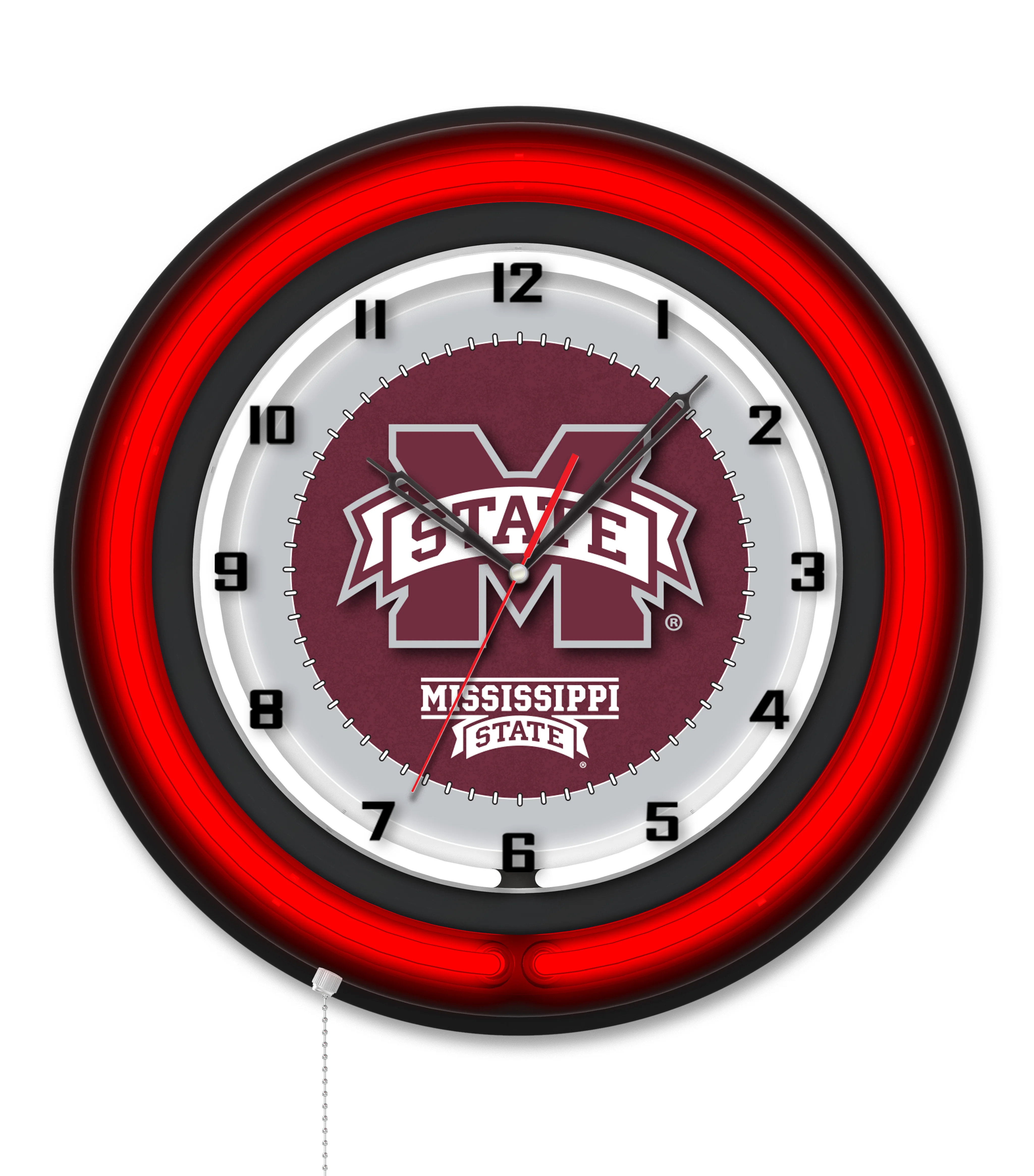 NCAA Licensed Black Case 19" Neon Clock - Image 26