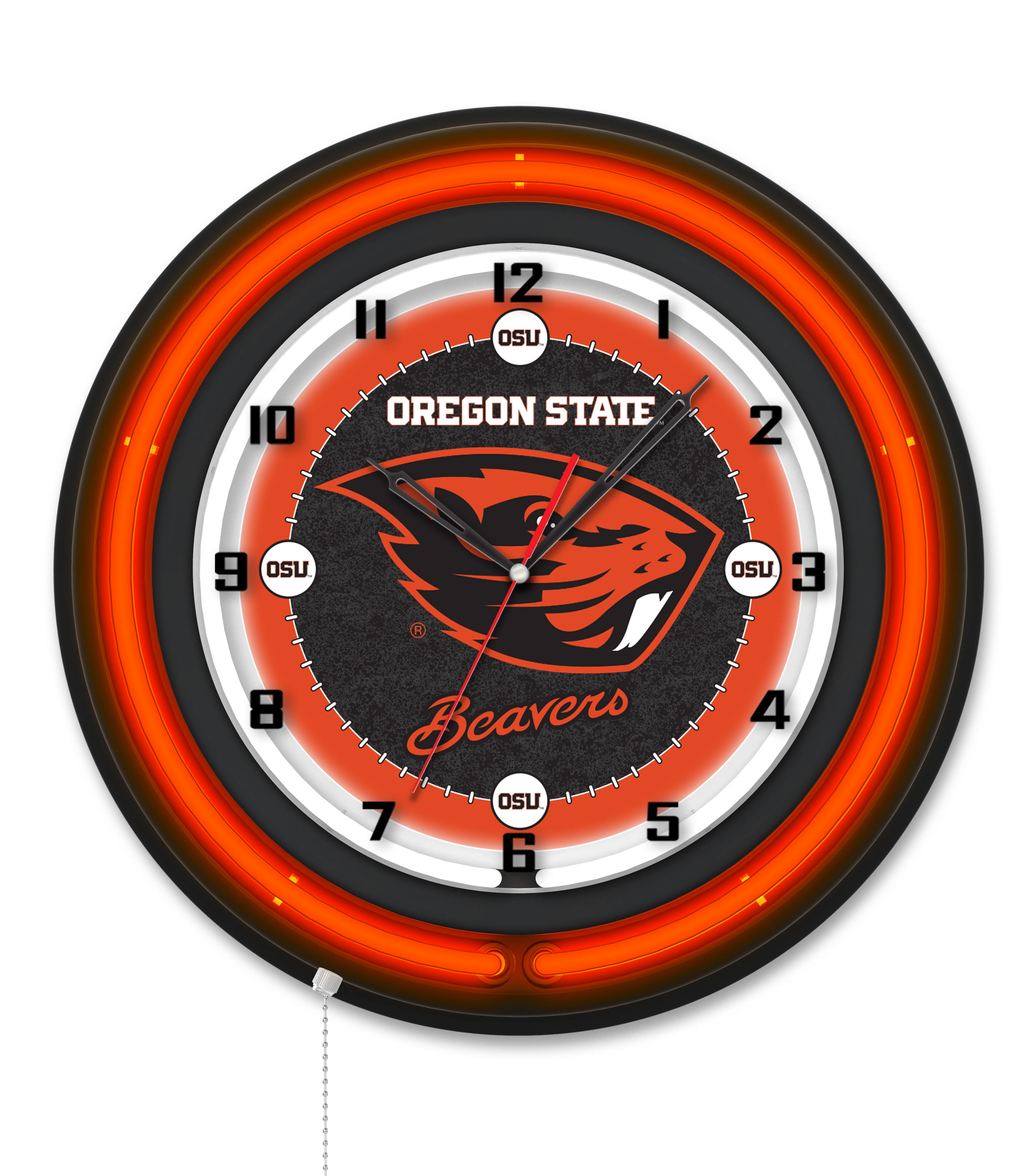 NCAA Licensed Black Case 19" Neon Clock - Image 28