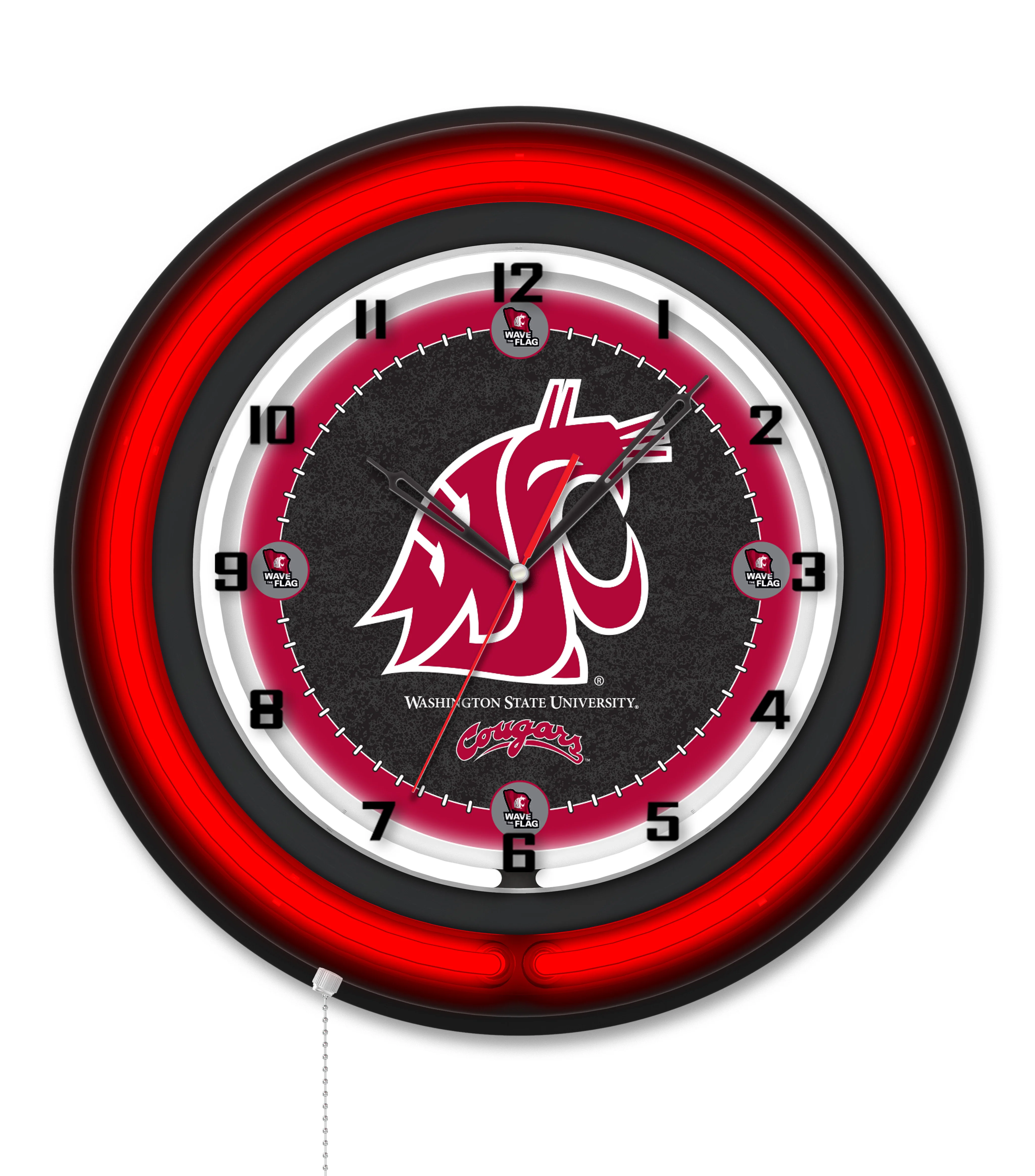 NCAA Licensed Black Case 19" Neon Clock - Image 44