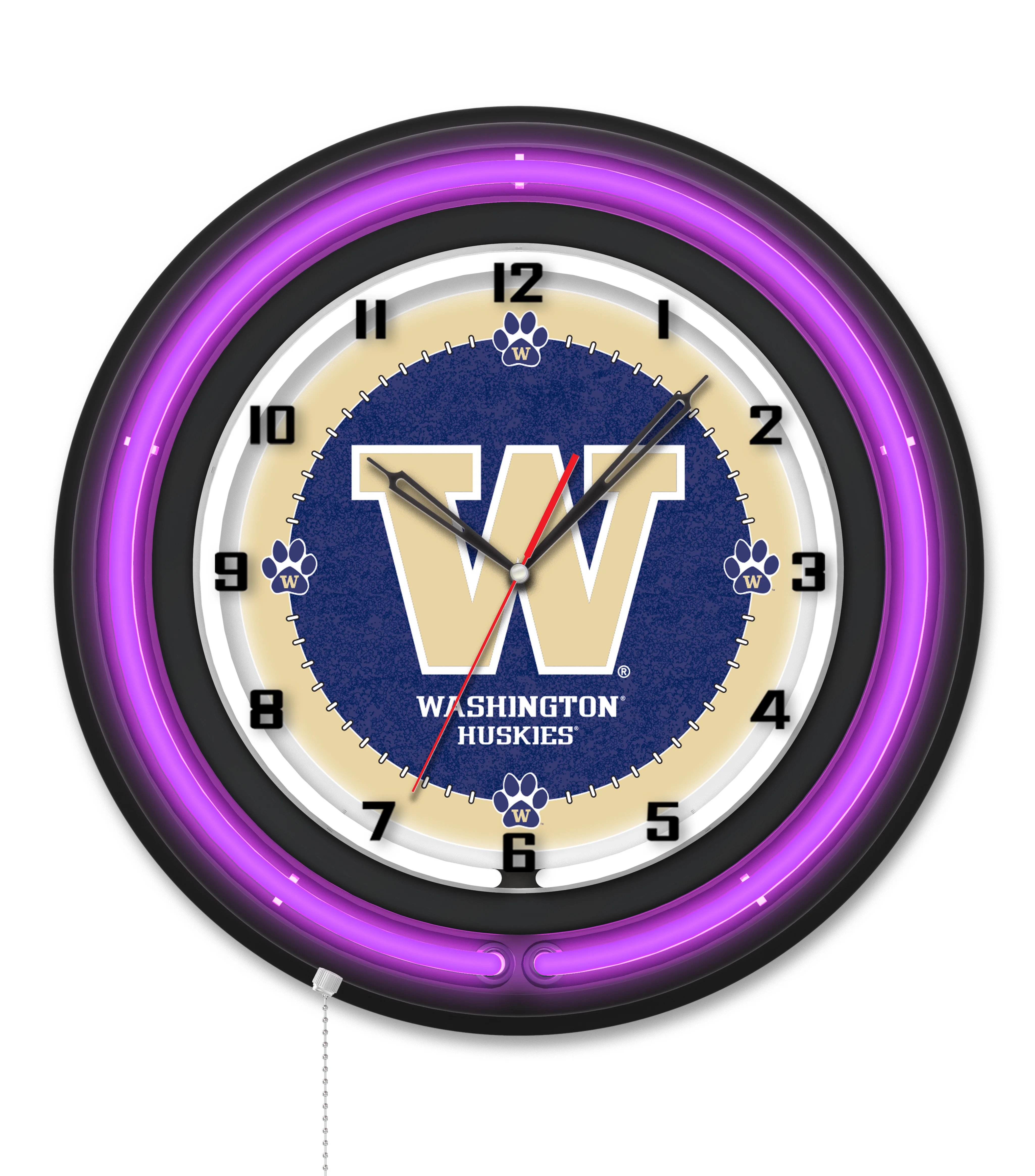 NCAA Licensed Black Case 19" Neon Clock - Image 45