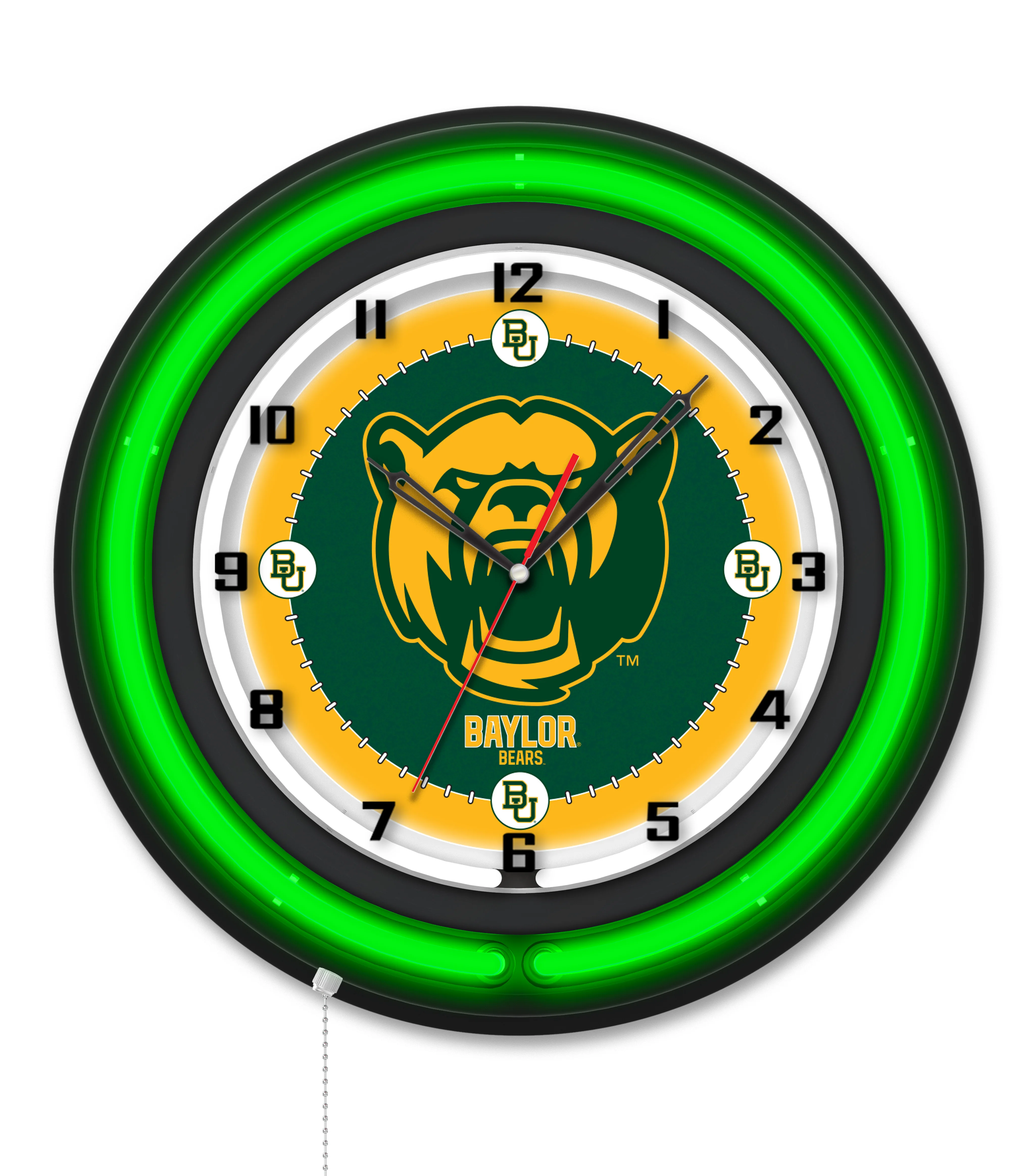 NCAA Licensed Black Case 19" Neon Clock - Image 7