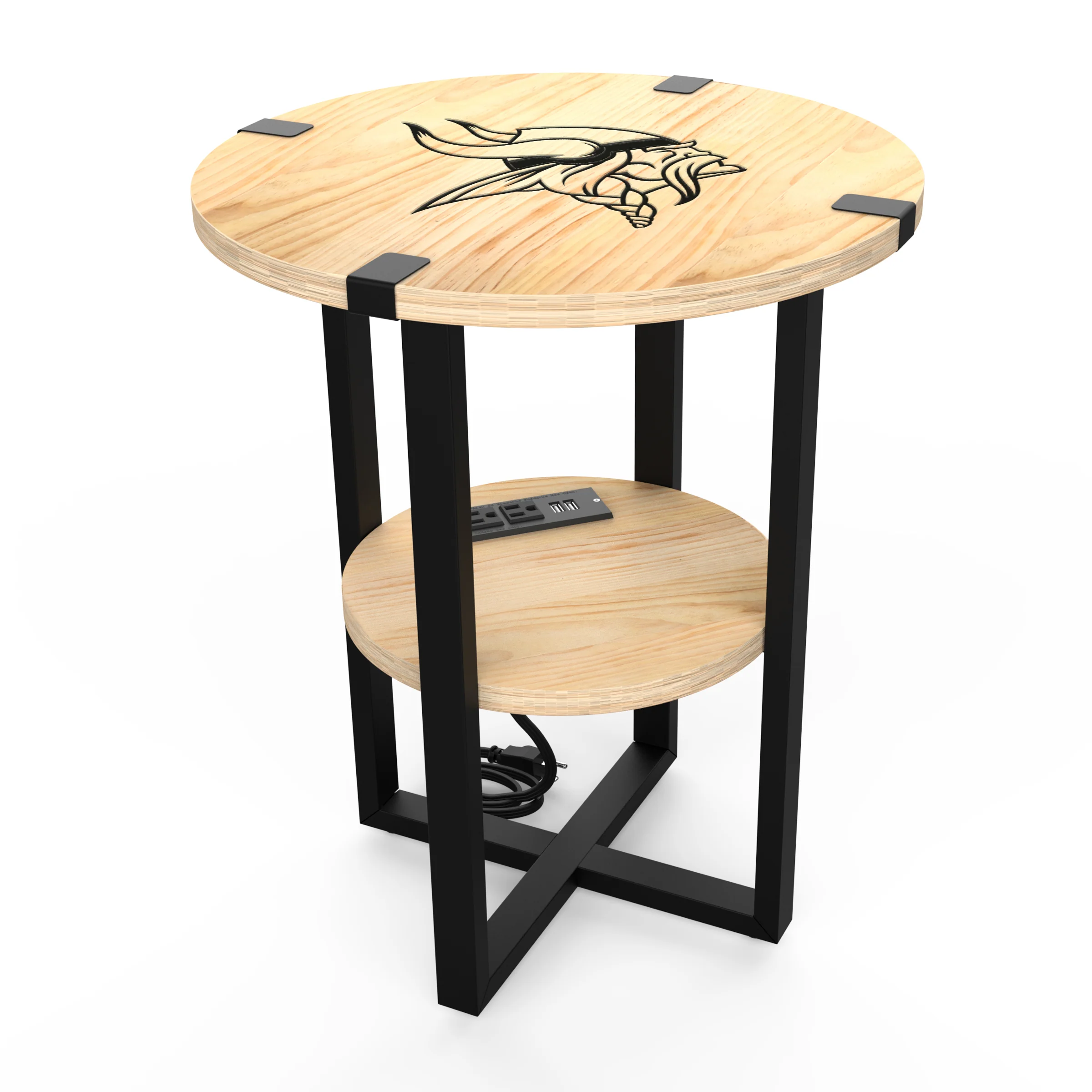 NFL Licensed Round Side Table with Charger - Image 36