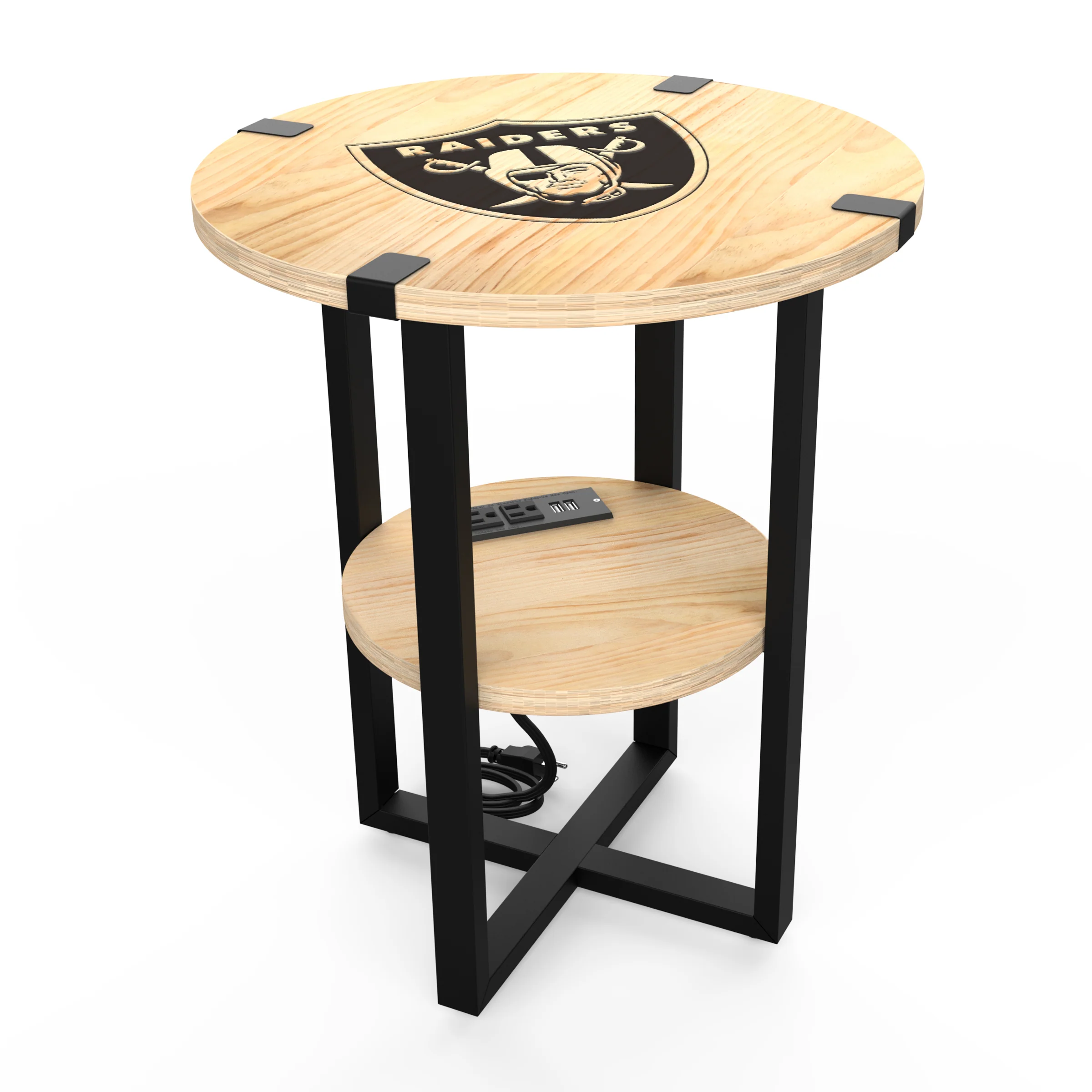 NFL Licensed Round Side Table with Charger - Image 48