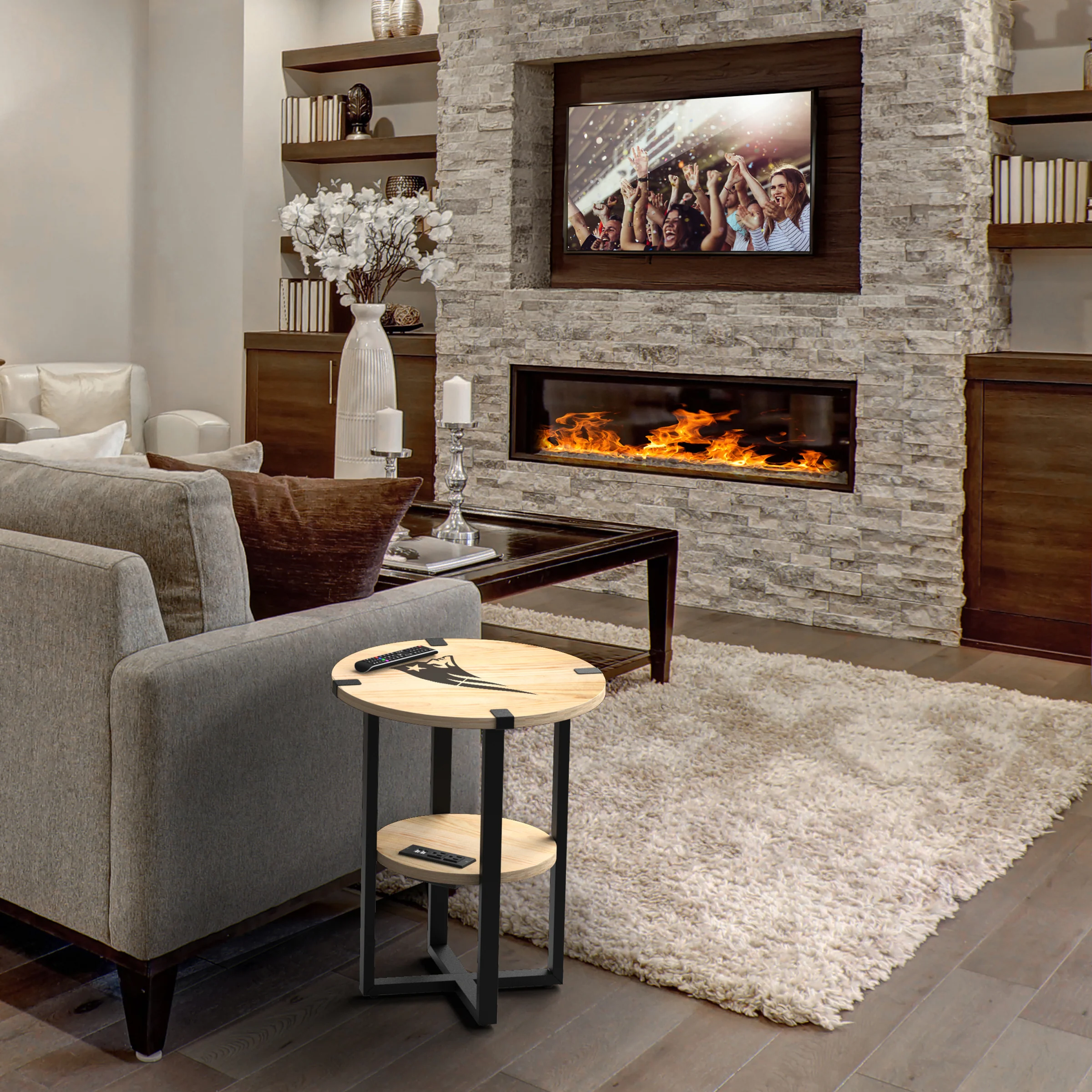 NFL Licensed Round Side Table with Charger - Image 53
