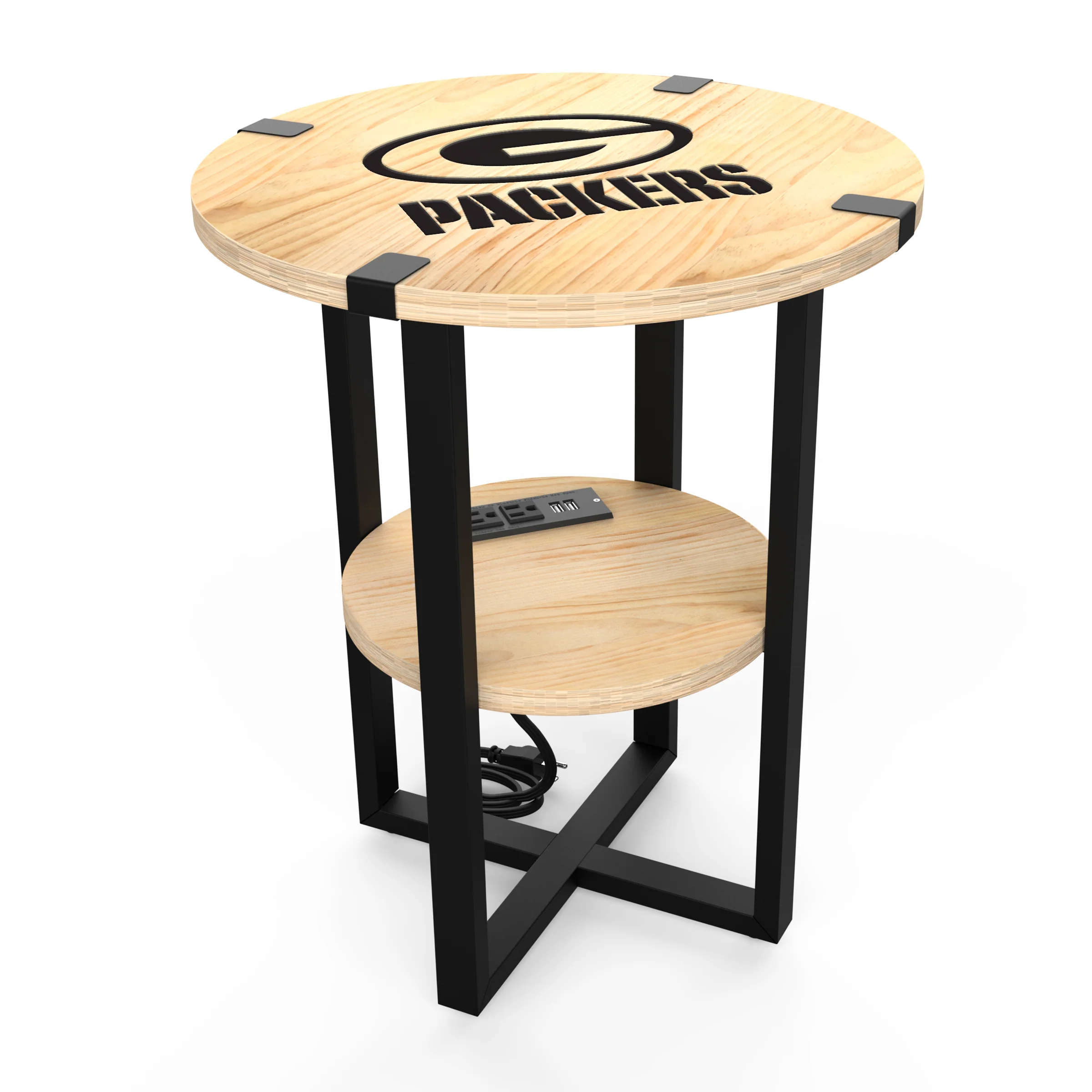 NFL Licensed Round Side Table with Charger - Image 6