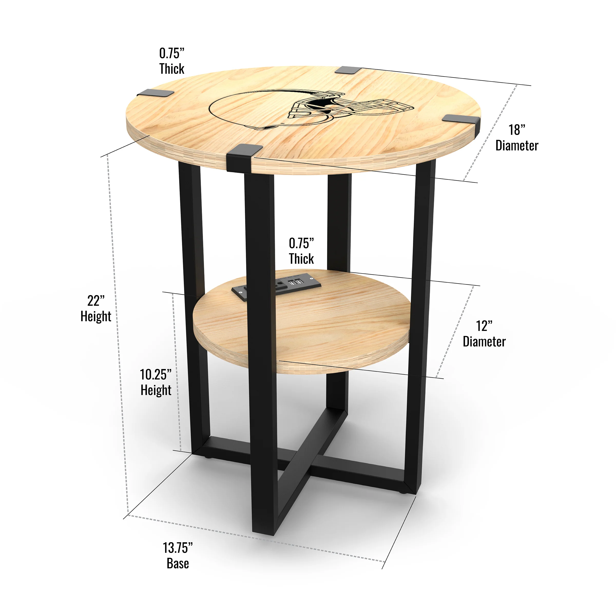 NFL Licensed Round Side Table with Charger - Image 70