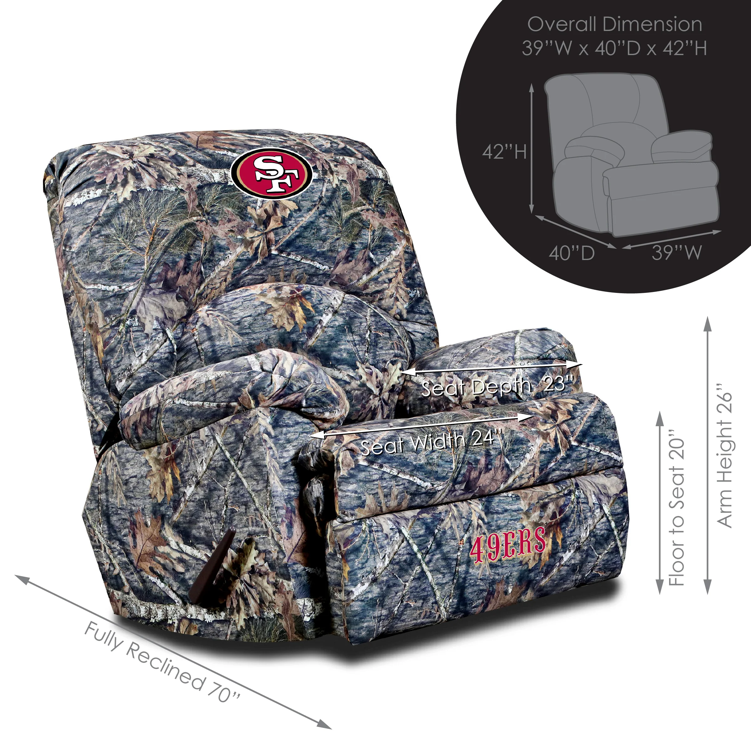 Officially Licensed NFL GM Camo Recliner - Image 15