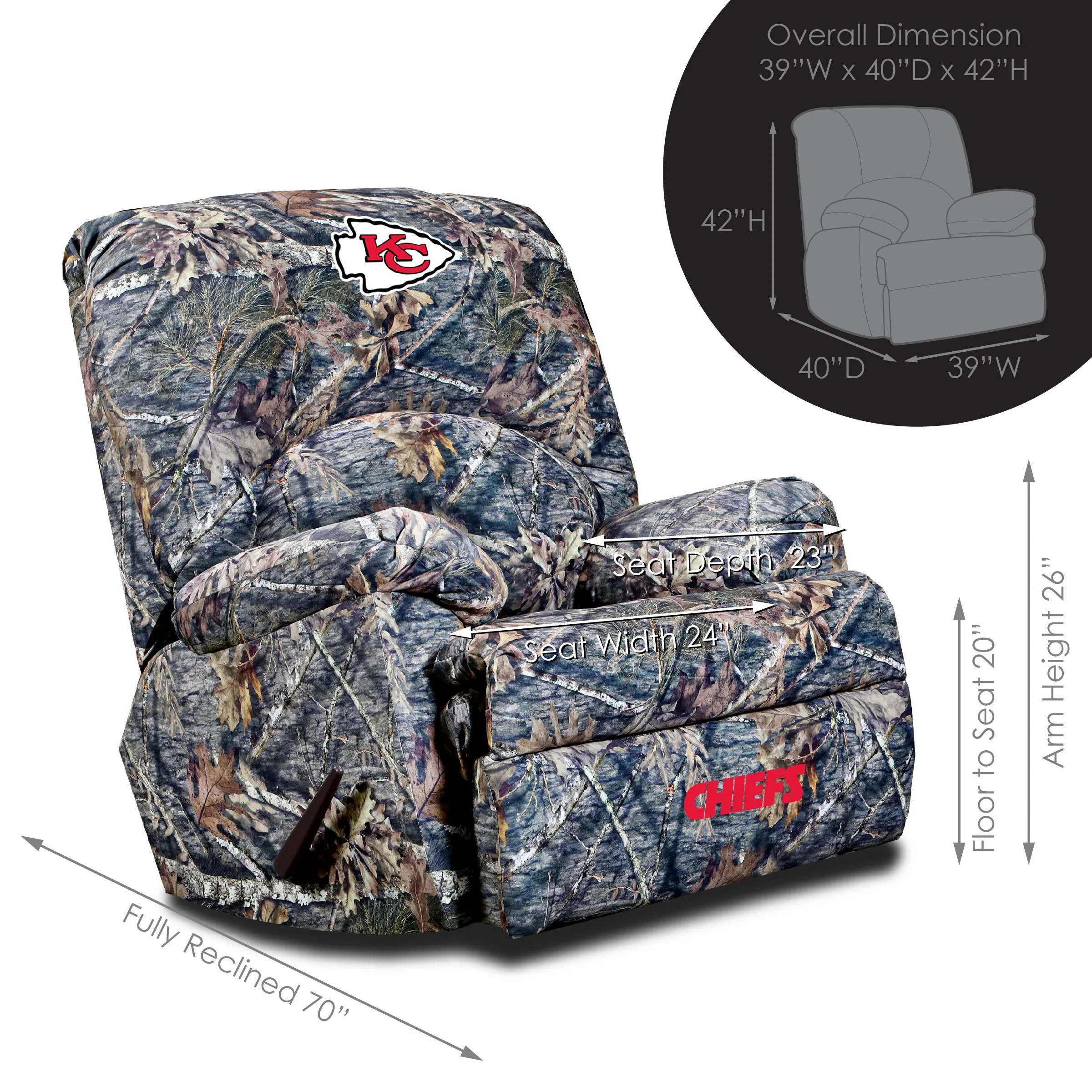Officially Licensed NFL GM Camo Recliner - Image 19