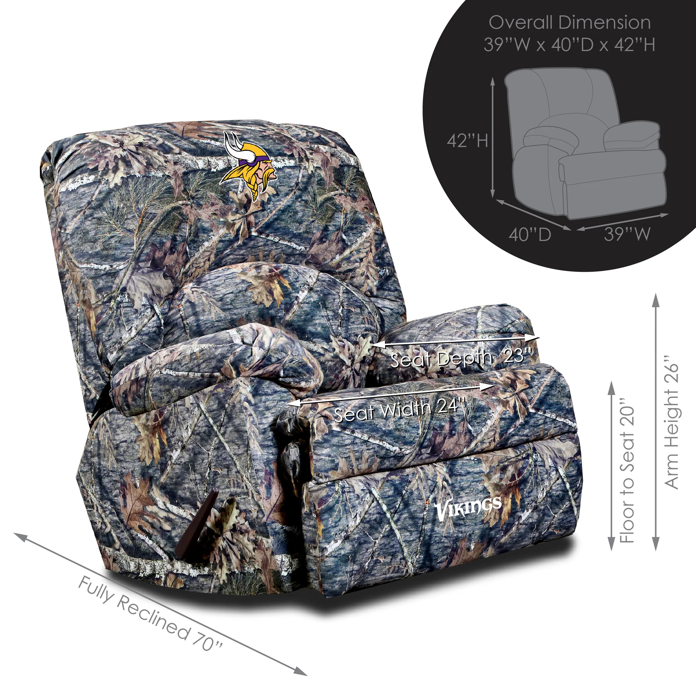 Officially Licensed NFL GM Camo Recliner - Image 23