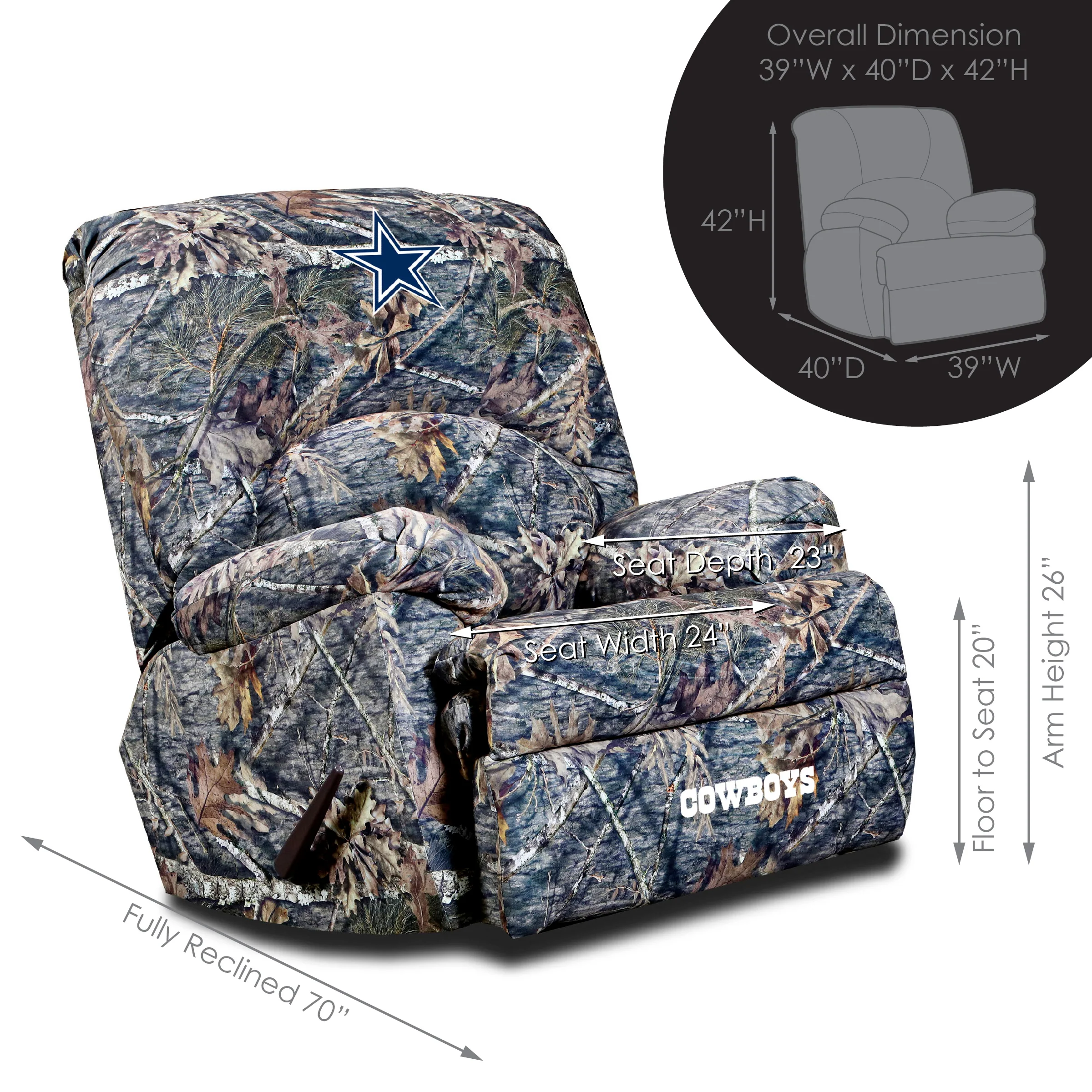 Officially Licensed NFL GM Camo Recliner - Image 7