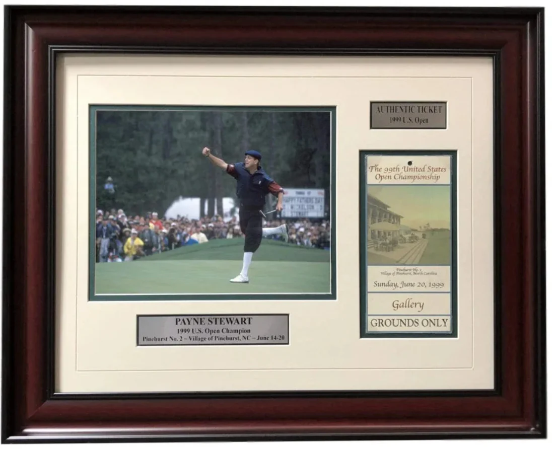 Payne Stewart Framed Authentic 1999 U.S. Open Ticket Collage COA Golf PGA US - Image 2
